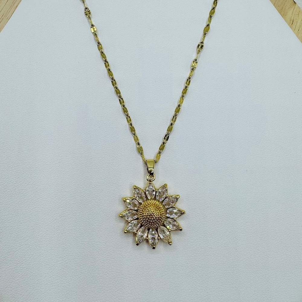 Sunflower Necklace 18K Golden Plated Stainless Steel